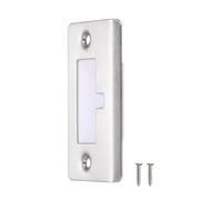 sourcing map Placa de Refuerzo para Cerradura de Puerta, 76mm x 40mm, Acero Inoxidable 201, Placa de Golpe de Pestillo para Marco de Puerta, Jamba de Puerta, Plateado