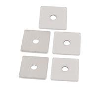 sourcing map Placa de reparación M6 x 30mm cuadrado acero inoxidable tono plata 5 piezas