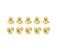 sourcing map Plana Cabeza Hueca Cabeza Tornillos, M2.5-0.45 x 4mm Latón Interior Hexagonal Accionamiento Sujetadores Pernos 24uds
