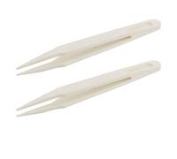 sourcing map Plástico Anti Estático Pinzas Electrónico Reparación Herramienta 12cm Largo 2uds Beige