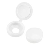 sourcing map Plástico Bisagras Tornillo Cubierta Tapas 5mm Agujero Plegable Presión Arandela, Blanco Paquete de 10
