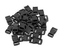 sourcing map Plástico Cincha Correas Lado Palanca De Apertura Rápida Buckle 10mm 30 Unidades Negro