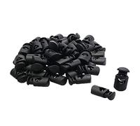 sourcing map Plástico con Muelle Ropa Cuerda Candados 50 Unidades Negro