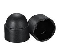sourcing map Plástico Cúpula Perno Tuerca Protección Tapa Cubiertas, M16/24mm Hexagonal Tornillo Cubierta Negro 50 Piezas