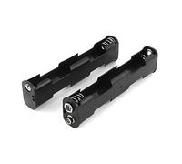 sourcing map Plástico Doble Lado 4 X 1.5V AA Batería Soporte Almacenamiento Caja 2 Piezas Negro