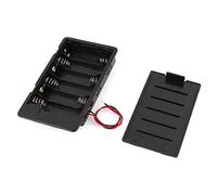 sourcing map Plástico En Serie 6 x AA 1.5V Batería Soporte Almacenamiento Estuche con Cubierta