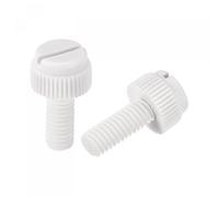 sourcing map Plástico Máquina Tornillos, M6x16mm PP Ranurados Moleteados Sujetadores Pernos para Electrónica, Comunicaciones, Blanco, 20 Piezas