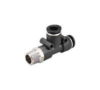 sourcing map Plástico T Presione para Conectar Montaje Tubo 8mmx1/4NPT Rosca Macho Bloqueo Empuje