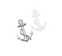 sourcing map Plateado 3D Decoración de Carrocería Ancla Logo Emblema Engomada de Coche