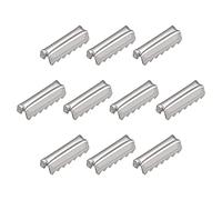 sourcing map Plegable Crimpado Extremo Tapas, 100uds 0.43'' Cinta Crimpado Extremo Sujetadores para Cuero Decoración Bricolaje Accesorios, Plateado Tono