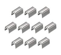 sourcing map Plegable Crimpado Tapas, 100uds 10 x 5mm Cinta Extremo Cierre Puntas Abrazadera Cuerda Extremos para Joyería Bricolaje Artesanías Fabricación, Blanco Níquel