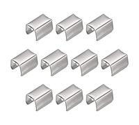 sourcing map Plegable Crimpado Tapas, 100uds 10 x 6mm Cinta Extremo Cierre Puntas Abrazadera Cuerda Extremos para Joyería Bricolaje Artesanías Fabricación, Blanco Níquel