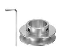 sourcing map Polea de Ranura Única de 20 MM Diámetro Fijo y 40 MM Diámetro Exterior de Aleación de Aluminio con Llave Hexagonal para Máquina de Perforación y Pu Correa Redonda6 MM
