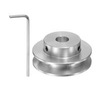 sourcing map Polea de Ranura Única de 8 MM Diámetro Fijo y 40 MM Diámetro Exterior de Aleación de Aluminio con Llave Hexagonal para Máquina de Perforación y Pu Correa Redonda6 MM