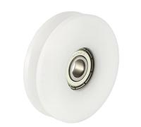 sourcing map Polea de rodamiento de guía de ranura en U Rueda de bola de riel blanca 8x50x12mm 2uds