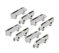 sourcing map Polea de rueda 8pcs Vitrina armario de acero inoxidable de la puerta corrediza de vidrio