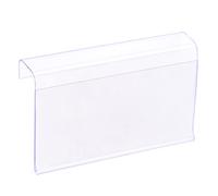 sourcing map Portaetiquetas Porta Precio Soporte de Etiquetas L Forma 80x60mm Transparente Plástico para Alambre Estante, Paquete de 20