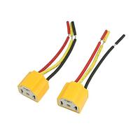 sourcing map portalámparas H4 Socket de Cerámica Faro Luz Base Enchufe Conector con 3 Cables Arnés