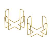 sourcing map Portavasos, 2uds 2.17" - Hierro Metal Posavasos Almacenamiento Estante para Ambos Redondo y Cuadrado, Capacidad para 6 Posavasos (Oro)