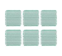 sourcing map Posavasos tejidos, paquete de 6 soportes cuadrados de ganchillo de 4 x 4 pulgadas, resistentes al calor, posavasos absorbentes de algodón tejido para bebidas, protección de mesa, café, té