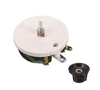 sourcing map Potenciómetro De Cerámica Bobinado De 200W 10R Ohm. Resistencia De Reóstato Variable Con Perilla.