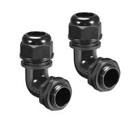 sourcing map Prensa-estopas M25, Junta impermeable de 90 grados para cable de 13mm-18mm de diámetro, 2 unidades