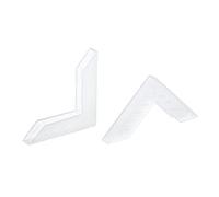 sourcing map Protector de esquina PP en forma de L, 33 x 4 mm, para cerámica, vidrio, láminas de metal, color blanco, 24 unidades