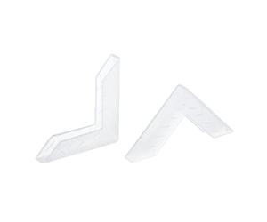 sourcing map Protector de esquina PP en forma de L, 33 x 4 mm, para cerámica, vidrio, láminas de metal, color blanco, 24 unidades