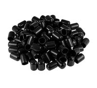 sourcing map Protector de rosca de tornillo, Cubierta de tapa de extremo redondo de 12mm de ID, Tapas de tubo negro 100uds
