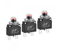 sourcing map Protector de Sobrecarga de Circuito 15A AC125/250V DC32V, Disyuntores Térmicos de Botón con Tapa Impermeable para Compresor de Aire, 3 Piezas