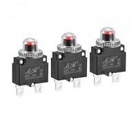 sourcing map Protector de Sobrecarga de Circuito 16A AC125/250V DC32V, Disyuntores Térmicos de Botón con Tapa Impermeable para Compresor de Aire, 3 Piezas