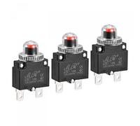 sourcing map Protector de Sobrecarga de Circuito 18A AC125/250V DC32V, Disyuntores Térmicos de Botón con Tapa Impermeable para Compresor de Aire, 3 Piezas