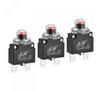 sourcing map Protector de Sobrecarga de Circuito 20A AC125/250V DC32V, Disyuntores Térmicos de Botón con Tapa Impermeable para Compresor de Aire, 3 Piezas