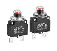 sourcing map Protector de Sobrecarga de Circuito 3A AC125/250V DC32V, Disyuntores Térmicos de Botón con Tapa Impermeable para Compresor de Aire, 2 Piezas