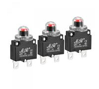 sourcing map Protector de Sobrecarga de Circuito 3A AC125/250V DC32V, Disyuntores Térmicos de Botón con Tapa Impermeable para Compresor de Aire, 3 Piezas