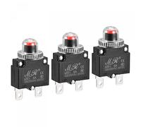 sourcing map Protector de Sobrecarga de Circuito 6A AC125/250V DC32V, Disyuntores Térmicos de Botón con Tapa Impermeable para Compresor de Aire, 3 Piezas