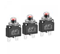 sourcing map Protector de Sobrecarga de Circuito 9A AC125/250V DC32V, Disyuntores Térmicos de Botón con Tapa Impermeable para Compresor de Aire, 3 Piezas