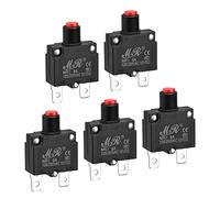 sourcing map Protector de Sobrecarga de Circuito AC125/250V DC32V, Disyuntores Térmicos de Botón para Compresor de Aire, 5 Piezas