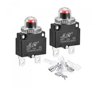 sourcing map Protector de Sobrecarga de Circuito Kit 15A AC125/250V DC32V, Disyuntor Térmico de Botón con Tapa impermeable, 2 Juegos