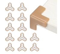 sourcing map Protectores de esquinas, 12 protectores de esquina de mesa, protectores de esquina de muebles y bordes de seguridad para bordes de mesa y esquinas afiladas (forma de T, marrón)