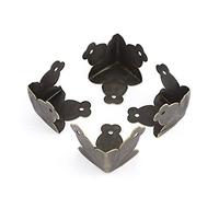 sourcing map Protectores de Esquinas de Metal para la Mesa para 4 Piezas de Tono de Bronce