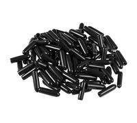 sourcing map Protectores de rosca de tornillo de 2mm de ID Tapa de extremo redondo Tapas de tubo negro 100uds