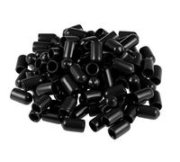 sourcing map Protectores de rosca de tornillo de 7mm de ID Tapa de extremo redondo Tapas de tubo negro 100uds