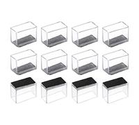 sourcing map Protectores de suelo para patas de silla, 12 piezas rectangulares de PVC y fieltro para patas de silla para suelos de madera dura (blanco transparente, 15 x 30 mm)