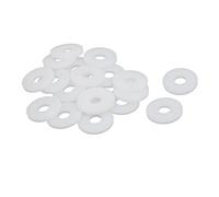 sourcing map PTFE Plana Arandelas 18mm DE 6mm DI 2mm Grosor Sellado Junta para Grifo Tubería Agua Manguera, Blanca, Paquete De 20