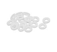 sourcing map PTFE Plana Arandelas 18mm DE 8mm DI 3mm Grosor Sellado Junta para Grifo Tubería Agua Manguera, Blanca, Paquete De 20