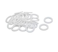 sourcing map PTFE Plana Arandelas 22mm DE 15mm DI 2mm Grosor Sellado Junta para Grifo Tubería Agua Manguera, Blanca, Paquete De 30