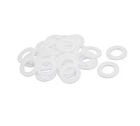 sourcing map PTFE Plana Arandelas 24mm DE 14mm DI 2mm Grosor Sellado Junta para Grifo Tubería Agua Manguera, Blanca, Paquete De 30
