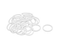 sourcing map PTFE Plana Arandelas 27mm DE 22mm DI 2mm Grosor Sellado Junta para Grifo Tubería Agua Manguera, Blanca, Paquete De 30