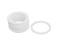 sourcing map PTFE Plana Arandelas 55mm DE 45mm DI 2mm Grosor Sellado Junta para Grifo Tubería Agua Manguera, Blanca, Paquete De 15